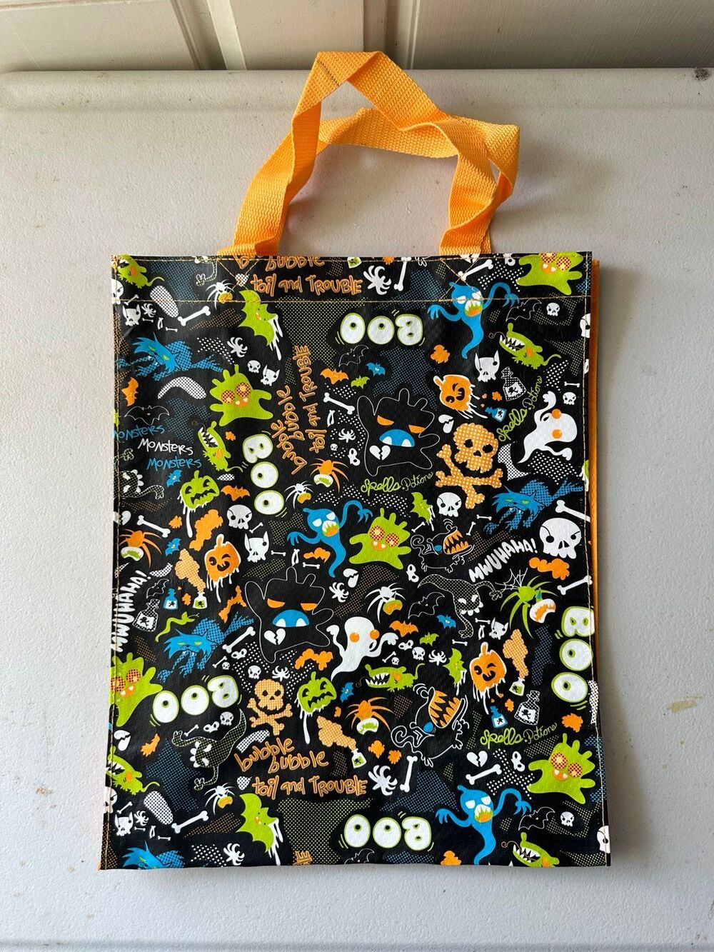 Vintage NWOT Old Navy All Over Ghost Waterproof Halloween Trick Or Treat Bag